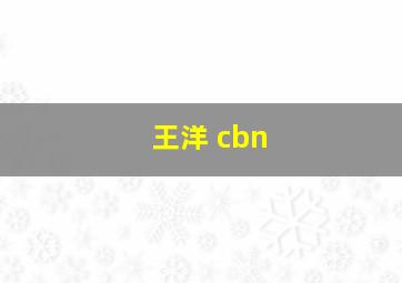 王洋 cbn